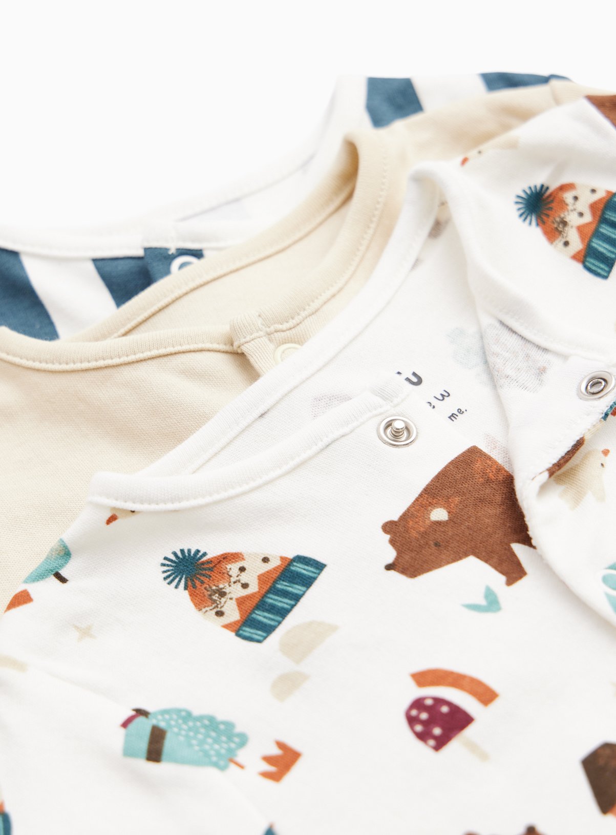 Bear and Winter Scene Print Sleepsuits 3-Pack 3-6 months - Image 2 thumbnail